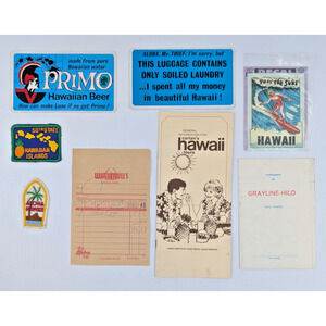 Vintage Hawaiian Travel Souvenirs Memorabilia Booklet Sticker Patch Assorted Lot
